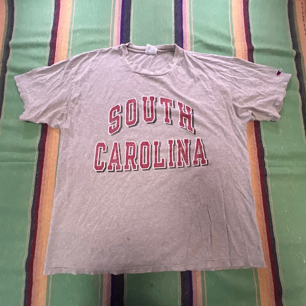 Champion T-Shirt Mens XL Gray South Carolina Collegiate Vintage Distressed